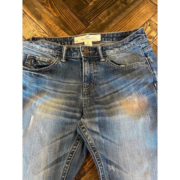 H&M L.O.G.G. Jeans Women 27 Patchwork Embroidered Artsy Funky Art to Wear Comfy - Picture 11 of 15